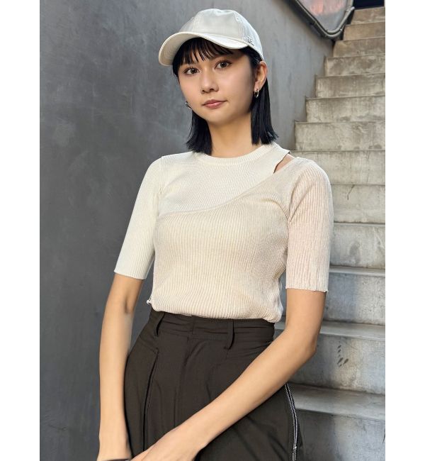 MURUA「シアーレイヤードハーフニット」|ニット・セーター|