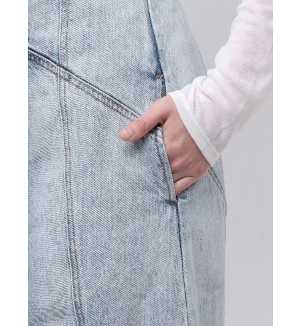 LAGUNAMOON「デニムアシンメトリーZIPベアワンピース」|ワンピース|