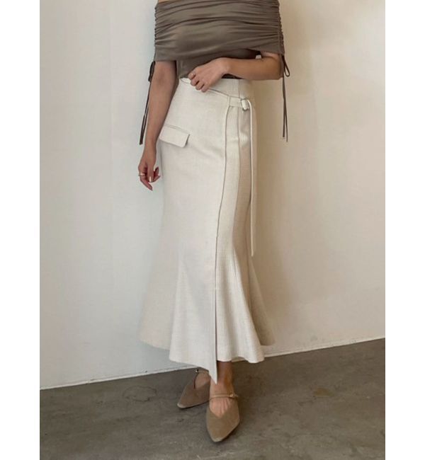 LAGUNAMOON「ツイードアシメナローフレアスカート」|スカート|