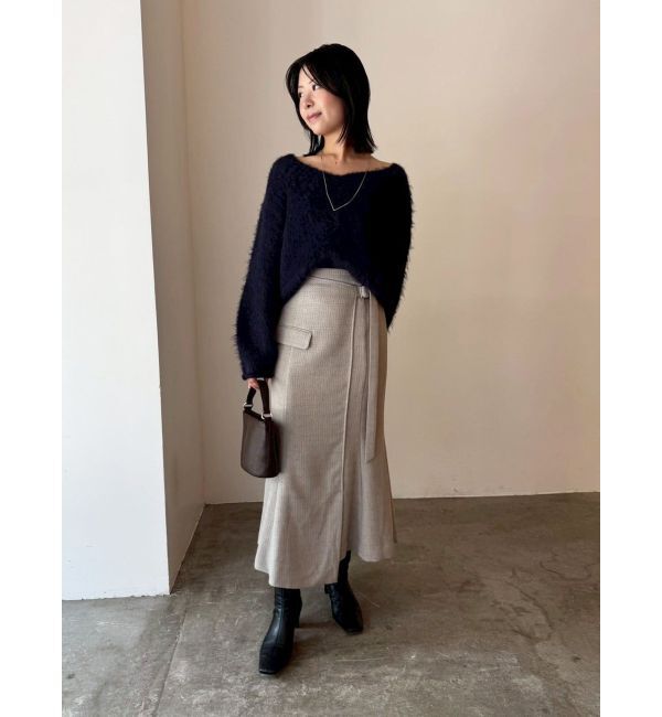 LAGUNAMOON「ツイードアシメナローフレアスカート」|スカート|
