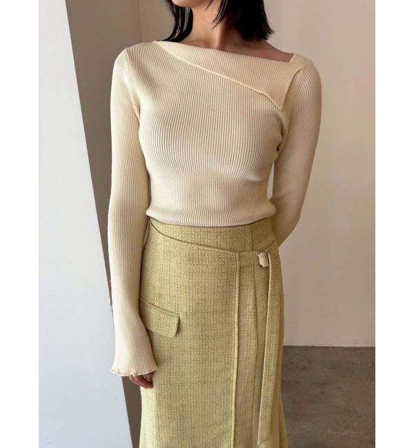 LAGUNAMOON「ツイードアシメナローフレアスカート」|スカート|