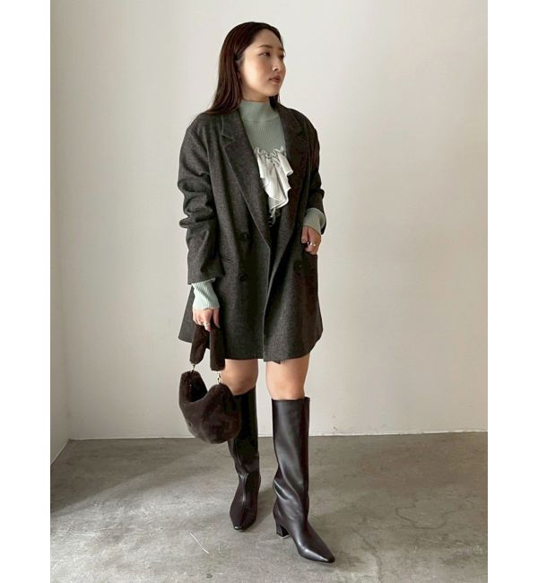 LAGUNAMOON「バイカラーラッフルニットプルオーバー」|ニット・セーター|