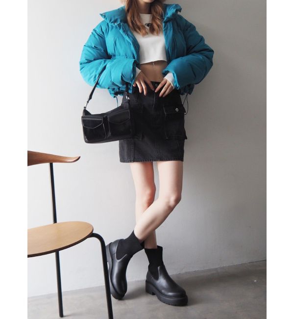 EVRIS「リブソックスミドルブーツ」|ショートブーツ|