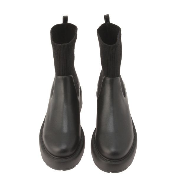 EVRIS「リブソックスミドルブーツ」|ショートブーツ|