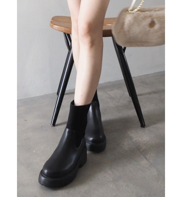 EVRIS「リブソックスミドルブーツ」|ショートブーツ|