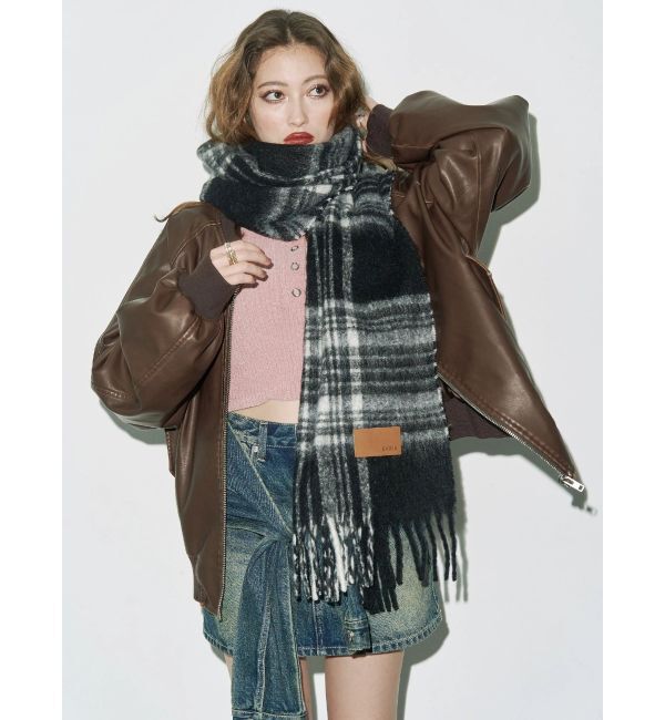 EVRIS「シャギーソフトマフラー」|マフラー|ブラック