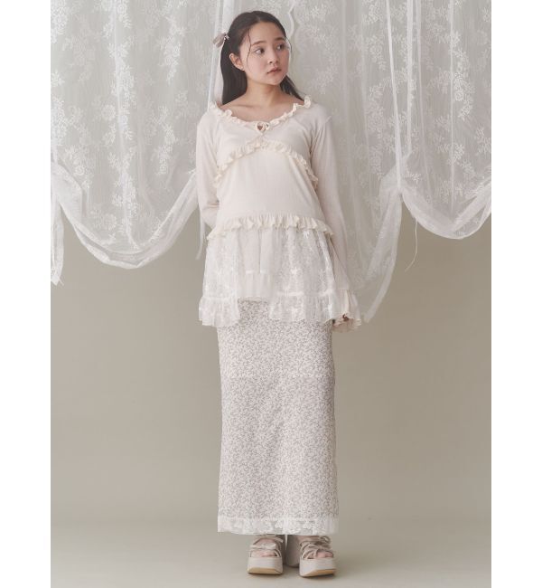 merry jenny「girlhoodレースコンビスカート」|スカート|