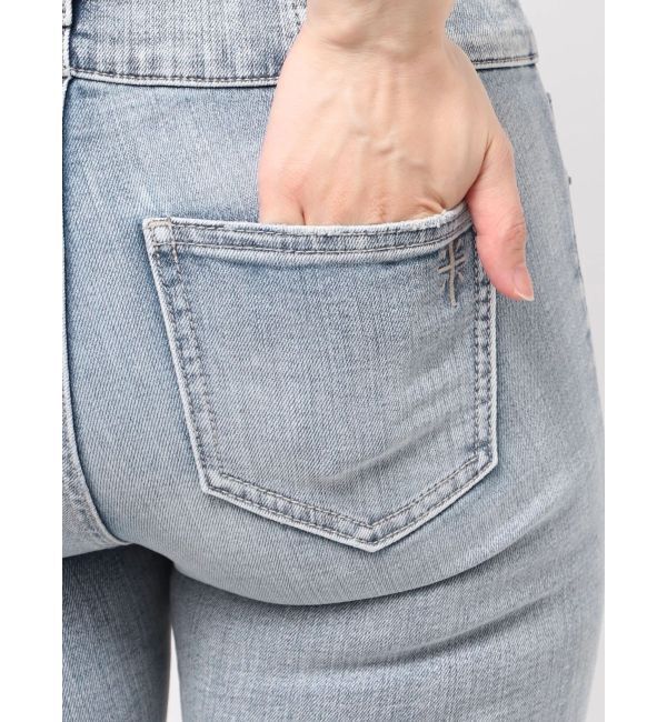 GYDA「ハイウエストフロントZIPベルトデザインスキニーデニムパンツ」|デニム|