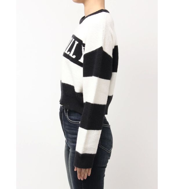 GYDA「LITERALLYボーダーショートニットトップス」|ニット・セーター|