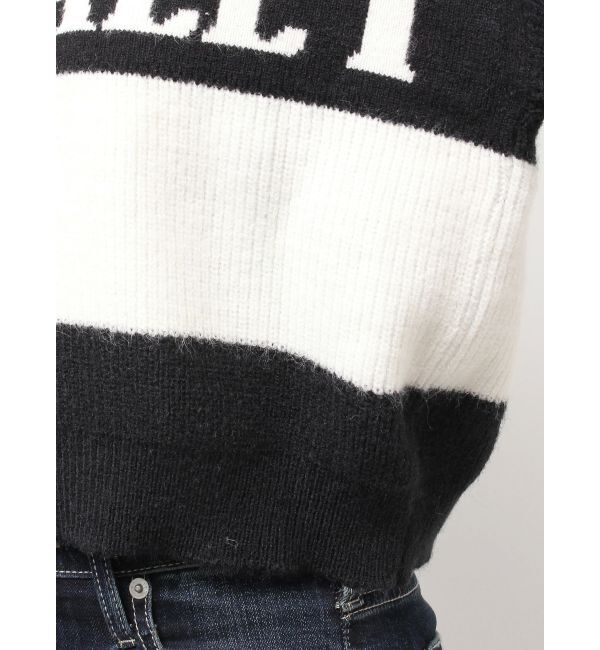 GYDA「LITERALLYボーダーショートニットトップス」|ニット・セーター|