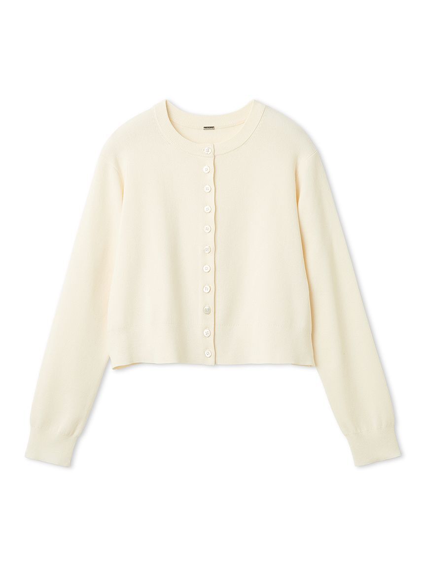 Mila Owen「シェル釦デザインクロップドニットカーディガン」|カーディガン|