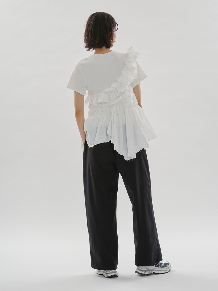 emmi atelier「フリルアシンメトリーカットソー」|Tシャツ・カットソー|