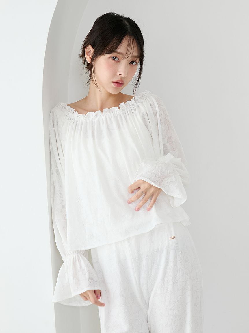 gelato pique「さくらレーシージャガードプルオーバー」|ルームウェア|