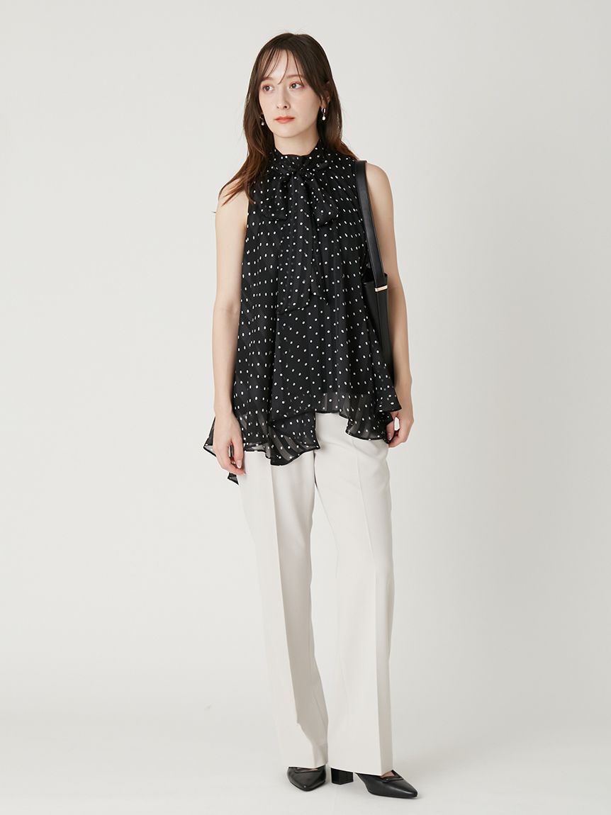 FRAY I.D「【00サイズあり】センタープレスセミフレアーパンツ／ウォッシャブル・防シワ・接触冷感」|チノ|