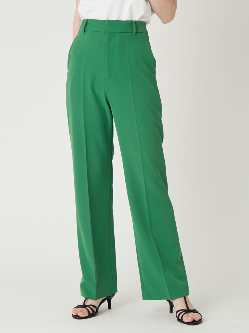 FRAY I.D「【00サイズあり】センタープレスセミフレアーパンツ／ウォッシャブル・防シワ・接触冷感」|チノ|