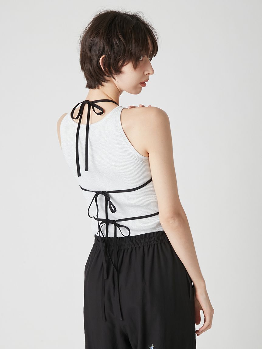 LILY BROWN「フラワークロスステッチホルターキャミビスチェ」|ベスト・ジレ|