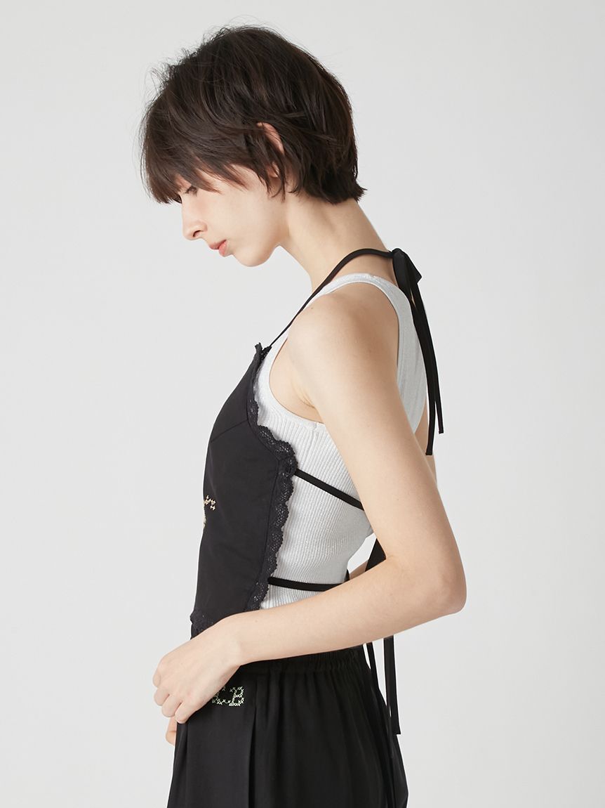 LILY BROWN「フラワークロスステッチホルターキャミビスチェ」|ベスト・ジレ|