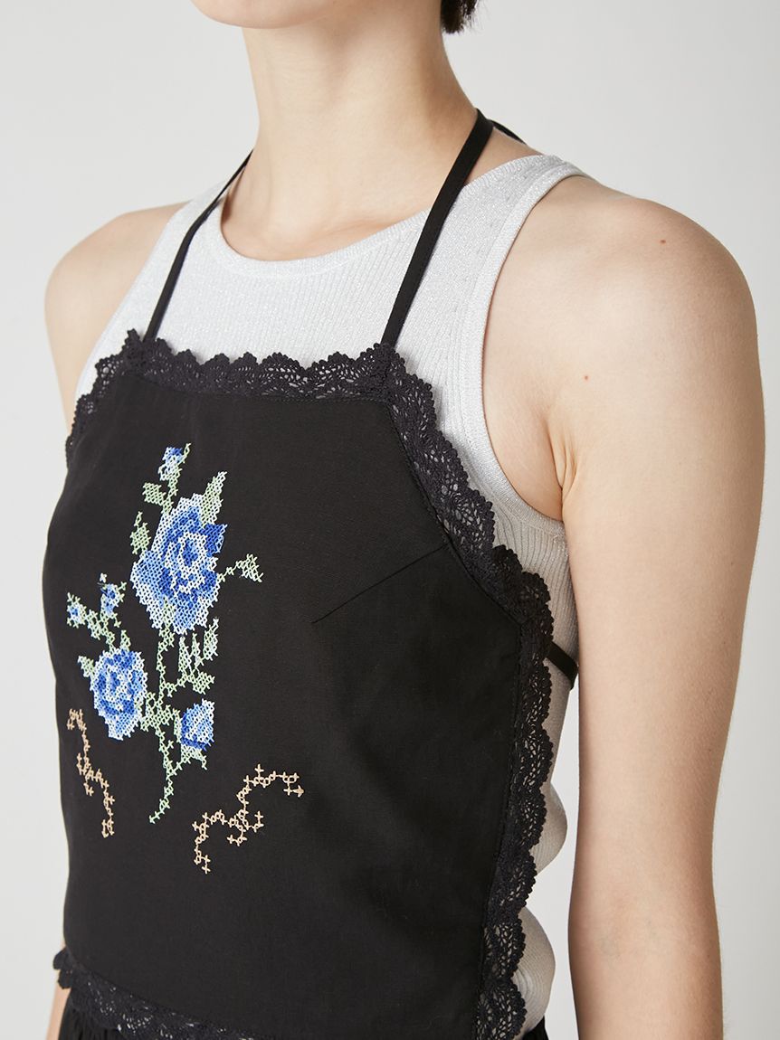 LILY BROWN「フラワークロスステッチホルターキャミビスチェ」|ベスト・ジレ|