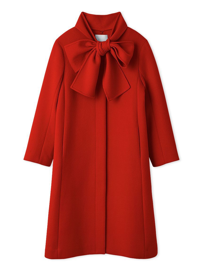 CELFORD「リボンストール付きノーカラーコート」|ノーカラージャケット|