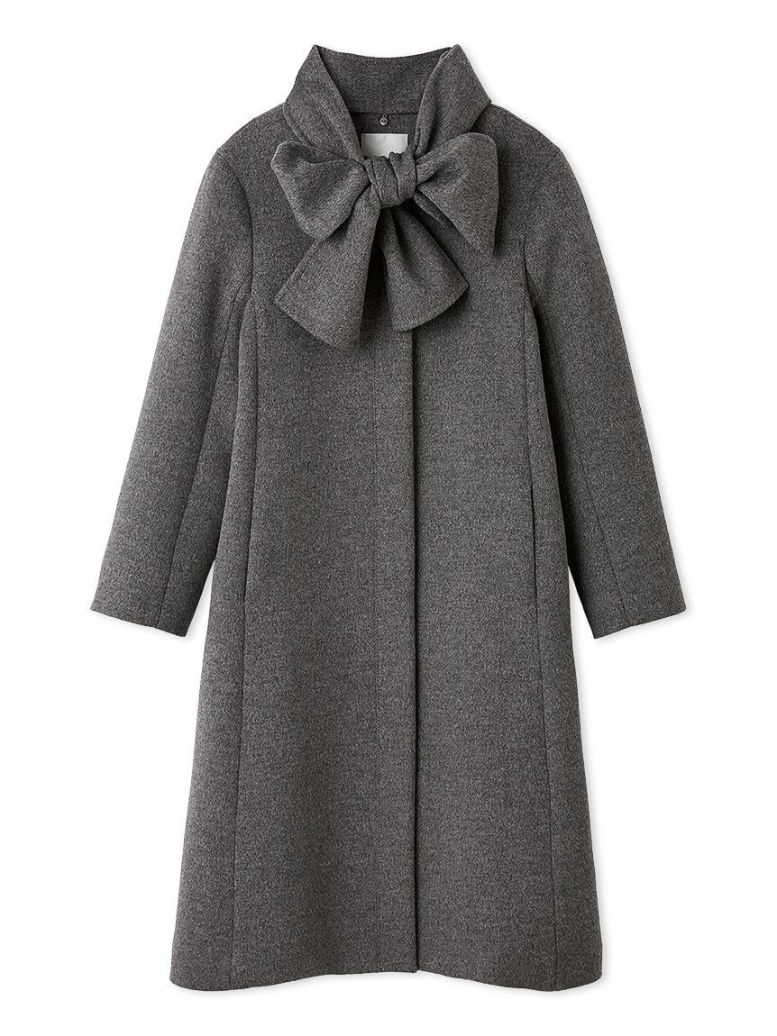 CELFORD「リボンストール付きノーカラーコート」|ノーカラージャケット|