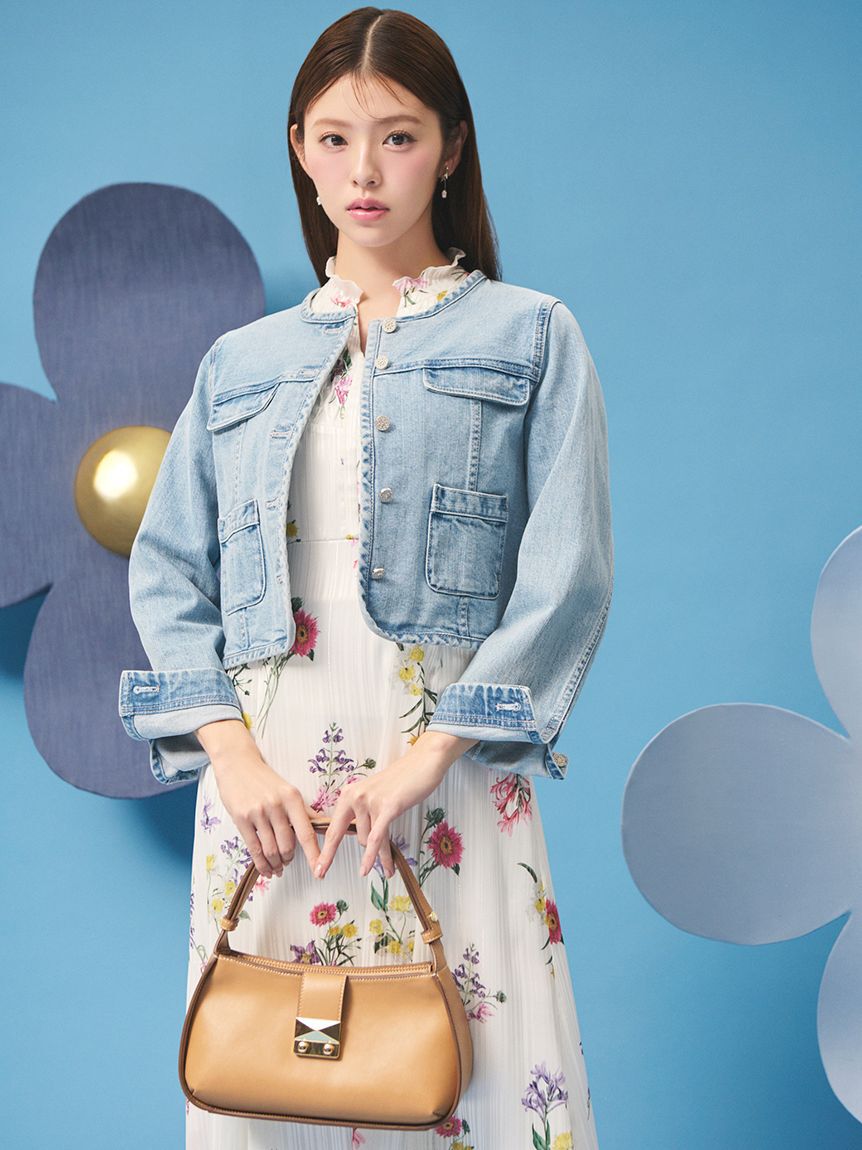 CELFORD「ノーカラーデニムジャケット」|デニムジャケット|