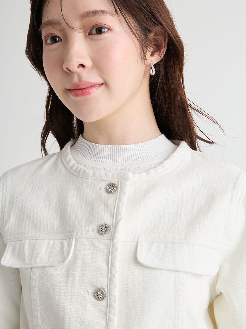 CELFORD「ノーカラーデニムジャケット」|デニムジャケット|