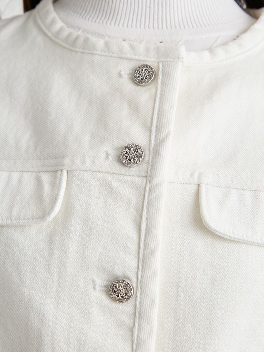 CELFORD「ノーカラーデニムジャケット」|デニムジャケット|