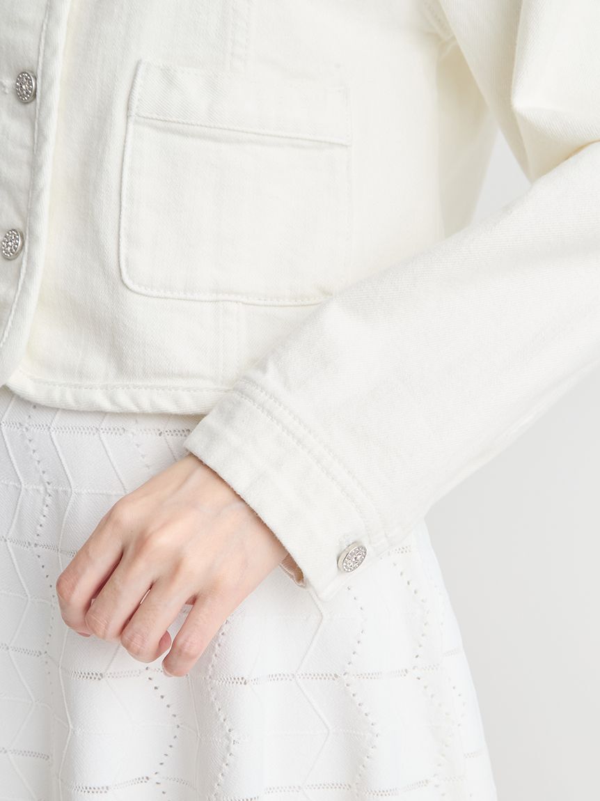 CELFORD「ノーカラーデニムジャケット」|デニムジャケット|