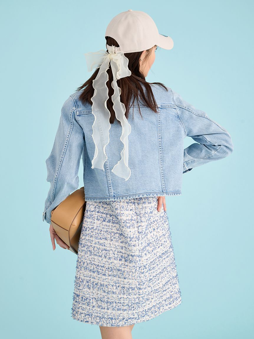 CELFORD「ノーカラーデニムジャケット」|デニムジャケット|