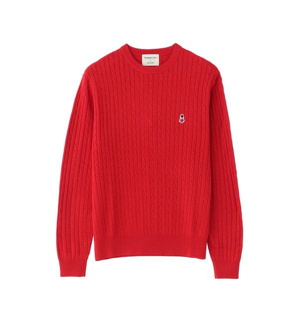 MACKINTOSH PHILOSOPHY「【WEB&一部店舗限定】バッキンガムベア ケーブル クルーネックプルオーバー」|ニット・セーター|レッド