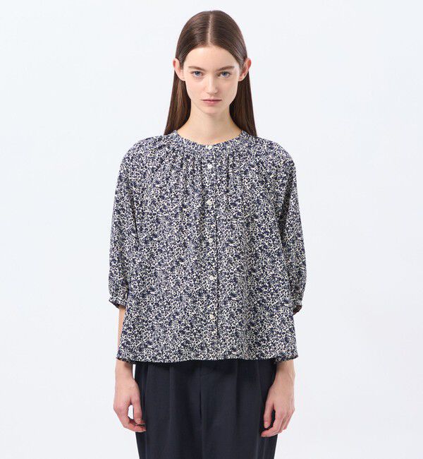 MACKINTOSH PHILOSOPHY「バイカラーフラワープリントブラウス」|シャツ・ブラウス|