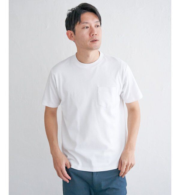 IKKA LOUNGE「ポンチクルーネックジャケットTシャツ」|Tシャツ・カットソー|