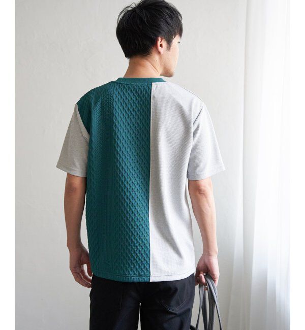 ikka「フクレジャカードワッフル切り替えTシャツ」|Tシャツ・カットソー|