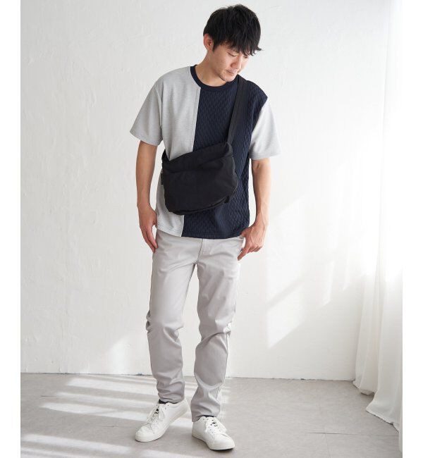 ikka「フクレジャカードワッフル切り替えTシャツ」|Tシャツ・カットソー|