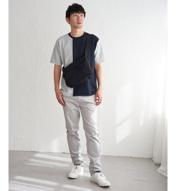 ikka「フクレジャカードワッフル切り替えTシャツ」|Tシャツ・カットソー|