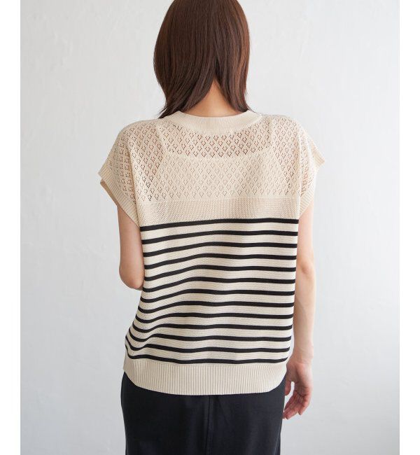 ikka「透かし編みニットプルオーバー」|プルオーバー|