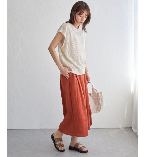 ikka「透かし編みニットプルオーバー」|プルオーバー|