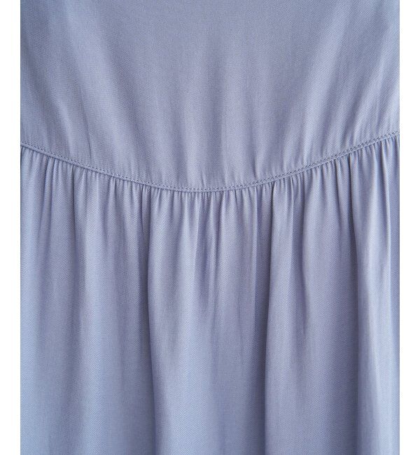 ikka「【セットアップ対応】カッセンギャザーフレンチ袖ブラウス」|シャツ・ブラウス|