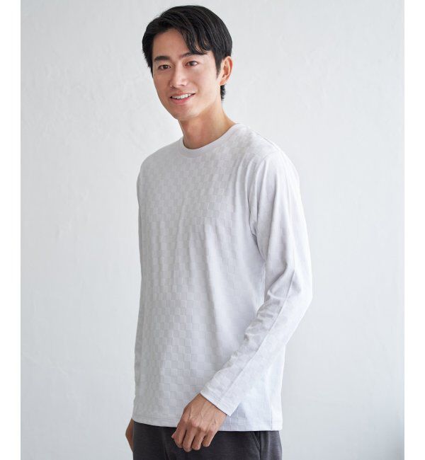 IKKA LOUNGE「リンクスジャカード市松ロンT」|Tシャツ・カットソー|