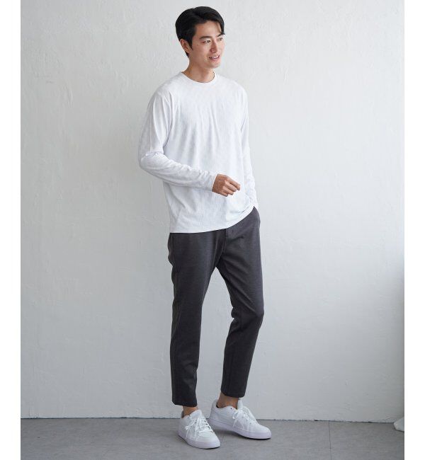 IKKA LOUNGE「リンクスジャカード市松ロンT」|Tシャツ・カットソー|