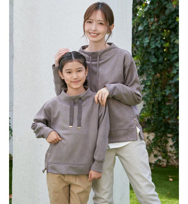 ikka kids「フェイクスエードサイドジップ使いプルオーバー（120~160cm）」|Tシャツ・カットソー|