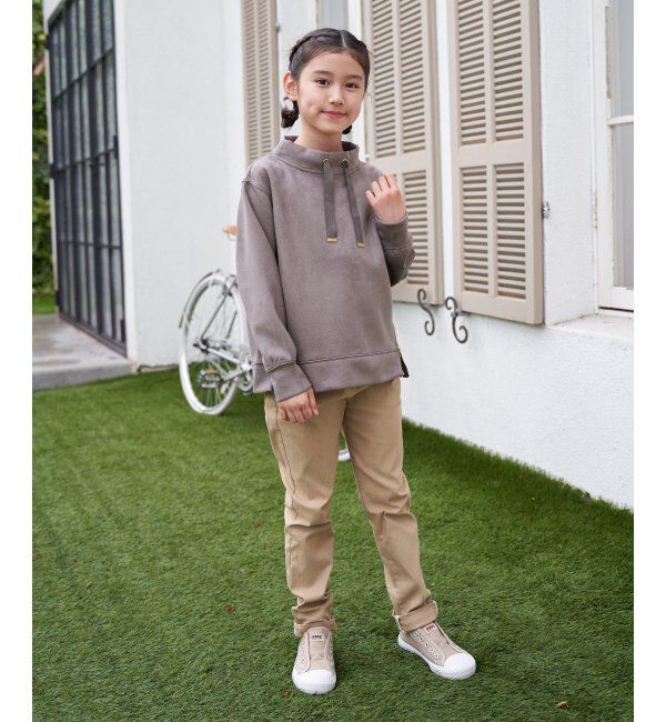 ikka kids「フェイクスエードサイドジップ使いプルオーバー（120~160cm）」|Tシャツ・カットソー|