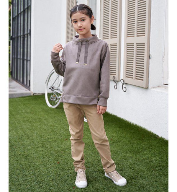 ikka kids「フェイクスエードサイドジップ使いプルオーバー（120~160cm）」|Tシャツ・カットソー|