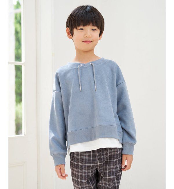 ikka kids「【親子コーデ】フェイクスエードルーイカラーレイヤードプルオーバー（120~160cm）」|Tシャツ・カットソー|
