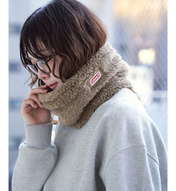 ikka「Coleman ボアネックウォーマー」|マフラー|ブラウン