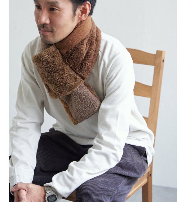 ikka「KRIFF MAYER 切替マフラー」|マフラー|ブラウン