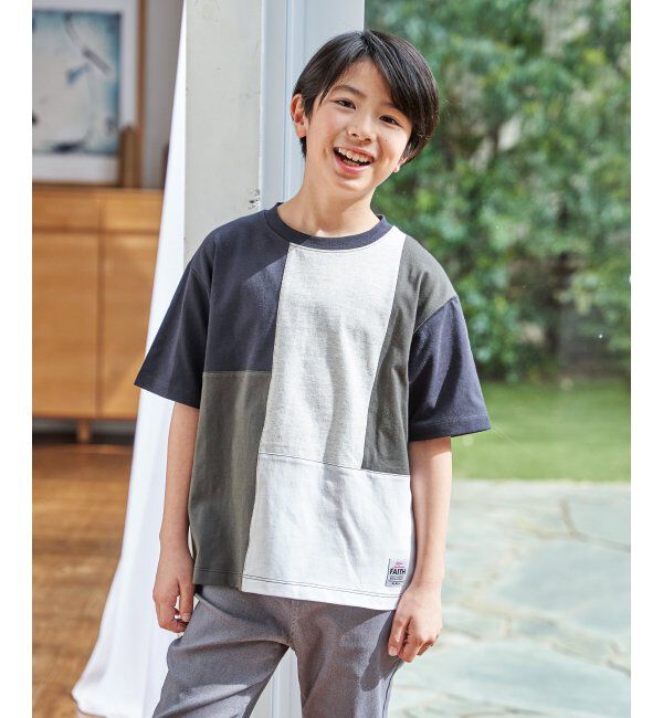 ikka kids「【親子コーデ】冷感ブロックスTシャツ（120~160cm）」|Tシャツ・カットソー|