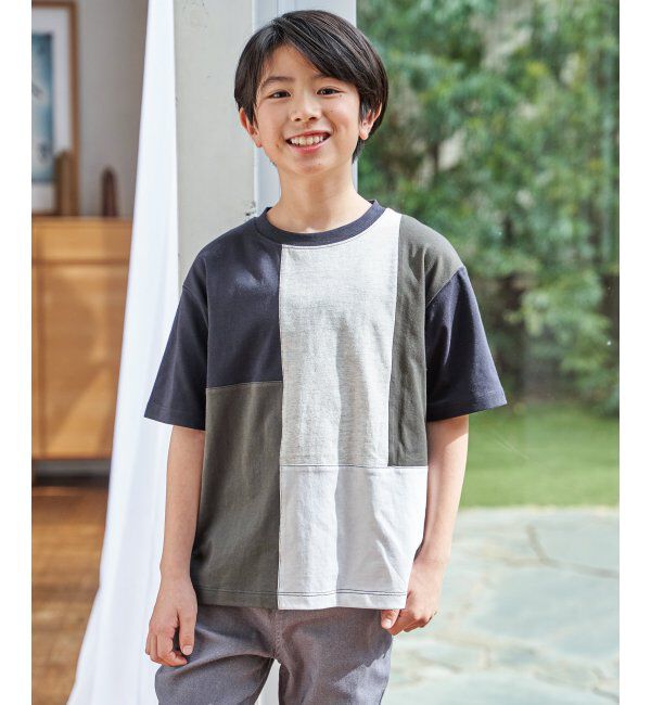 ikka kids「【親子コーデ】冷感ブロックスTシャツ（120~160cm）」|Tシャツ・カットソー|