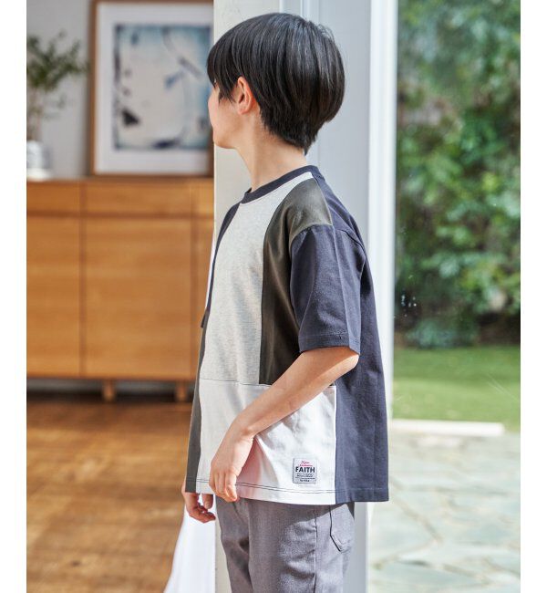 ikka kids「【親子コーデ】冷感ブロックスTシャツ（120~160cm）」|Tシャツ・カットソー|