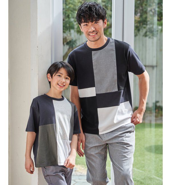 ikka kids「【親子コーデ】冷感ブロックスTシャツ（120~160cm）」|Tシャツ・カットソー|